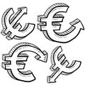 Euro currency value sketch Royalty Free Stock Photo