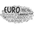 Euro currency word cloud Royalty Free Stock Photo