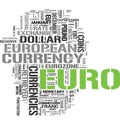 Euro currency word cloud Royalty Free Stock Photo