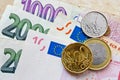 Euro and Czech crown money Royalty Free Stock Photo