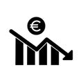 Euro decrease statistics symbol vector design