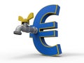 Euro deflation concept Royalty Free Stock Photo