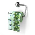 Euro devaluation. Money as toilet paper Royalty Free Stock Photo