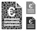 Euro document Mosaic Icon of Abrupt Pieces