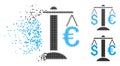 Destructed Pixel Halftone Euro Dollar Balance Icon Royalty Free Stock Photo