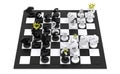 Euro dollar chess game black and white Royalty Free Stock Photo