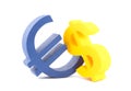 Euro with dollar currency symbols Royalty Free Stock Photo