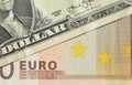 Euro dollar rate concept. Eur usd forecast photo. Eur usd exchange rate concept Royalty Free Stock Photo