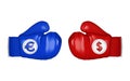 Euro and dollar ready to fight Royalty Free Stock Photo
