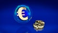 Euro dollar symbol in bubble. Royalty Free Stock Photo