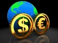 Euro and dollar system Royalty Free Stock Photo