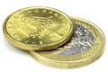 Euro and Drachma Royalty Free Stock Photo