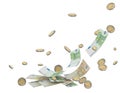 euro euros money banknotes falling fall - 3d rendering Royalty Free Stock Photo