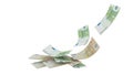 euro euros money banknotes falling fall - 3d rendering Royalty Free Stock Photo