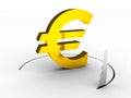 Euro falling down finance risk concept