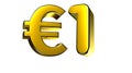 1 Euro figure gold 3D.