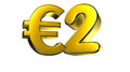 2 Euro figure gold 3D.