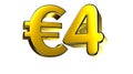 4 Euro figure gold 3D.