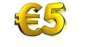 5 Euro figure gold 3D.