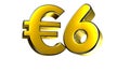 6 Euro figure gold 3D.