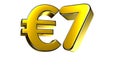 7 Euro figure gold 3D.