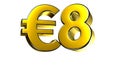 8 Euro figure gold 3D.