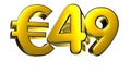 49 Euro figure gold 3D.