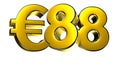 88 Euro figure gold 3D.