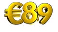 89 Euro figure gold 3D.