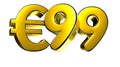 99 Euro figure gold 3D.