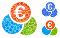 Euro finances Mosaic Icon of Spheric Items