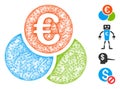 Euro Finances Web Vector Mesh Illustration Royalty Free Stock Photo