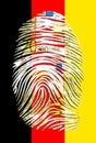 Euro fingerprint german flag