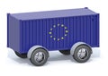 Euro Flag Shipping Container with wheels Royalty Free Stock Photo