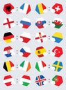 Euro football competition team flags.