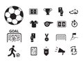 Euro football with icon and symbol collection