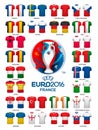 Euro 2016 football jerseys templates.