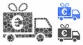 Euro gift delivery Mosaic Icon of Round Dots