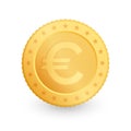 Euro Gold coin isolated on white background. Vector illustration Royalty Free Stock Photo