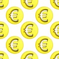 Euro golden coin symbol pattern tile vector