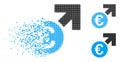 Dispersed Dot Halftone Euro Growth Icon