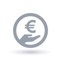 Euro hand symbol - European currency pay icon Royalty Free Stock Photo