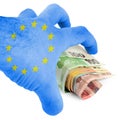 Euro hand takes money Royalty Free Stock Photo