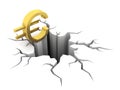 Euro and hole Royalty Free Stock Photo