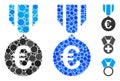 Euro Honor Medal Composition Icon of Round Dots