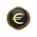 Euro icon on the button Royalty Free Stock Photo