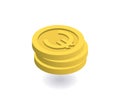 Euro icon. Pile of gold coins with euro sign. Vector illustration in flat isometric 3D style Royalty Free Stock Photo