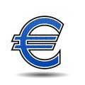 Textured Euro icon vector illustration