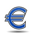 Textured Euro icon vector illustration