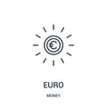 euro icon vector from money collection. Thin line euro outline icon vector illustration Royalty Free Stock Photo